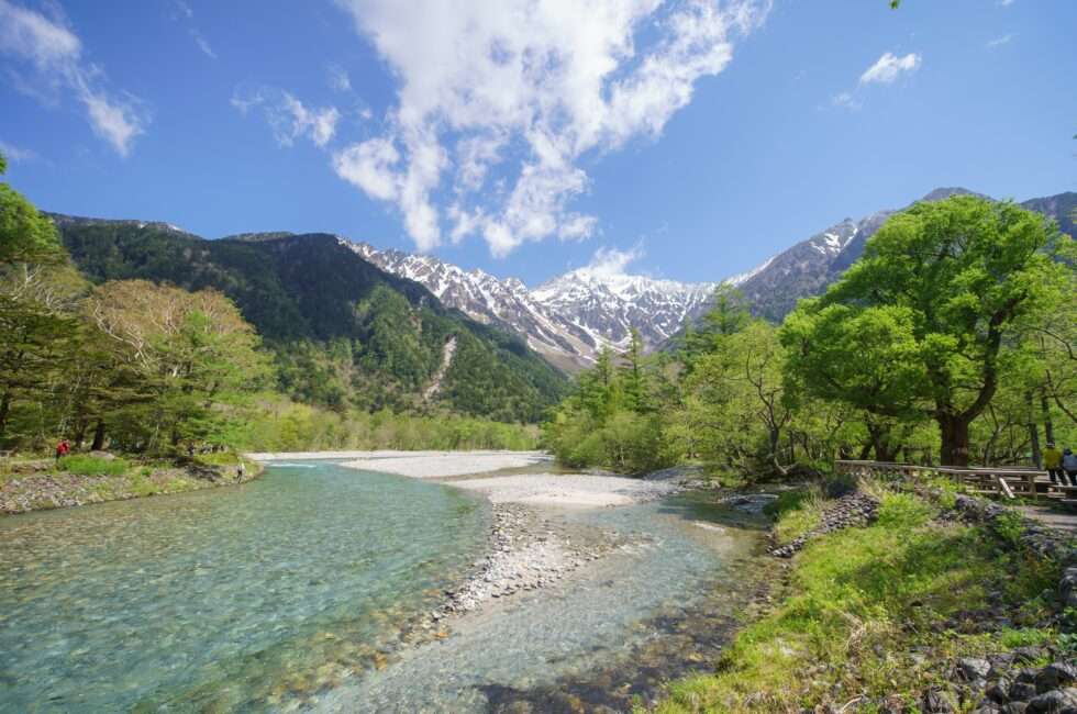 河童橋から眺める穂高連峰